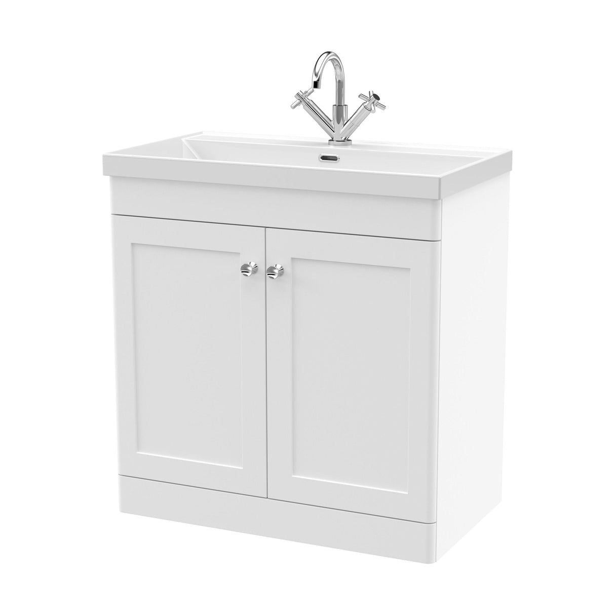 [BFCL126E] Swynnerton Traditional 2 Door Floor Standing Vanity Unit with Thin Edge Basin, Choice of Size and Colour - Cutout