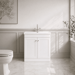 [BFCL126E] Swynnerton Traditional 2 Door Floor Standing Vanity Unit with Thin Edge Basin, Choice of Size and Colour - Silo