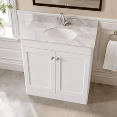 [BFCL126GR1] Swynnerton Traditional 2 Door Floor Standing Vanity Unit with Grey Marble Worktop and 1 Tap Hole Basin, Choice of Size and Colour