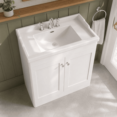[BFCL126G] Swynnerton Traditional 2 Door Floor Standing Vanity Basin Unit with 3 Tap Hole Traditional Ceramic Basin, Choice of Size and Colour