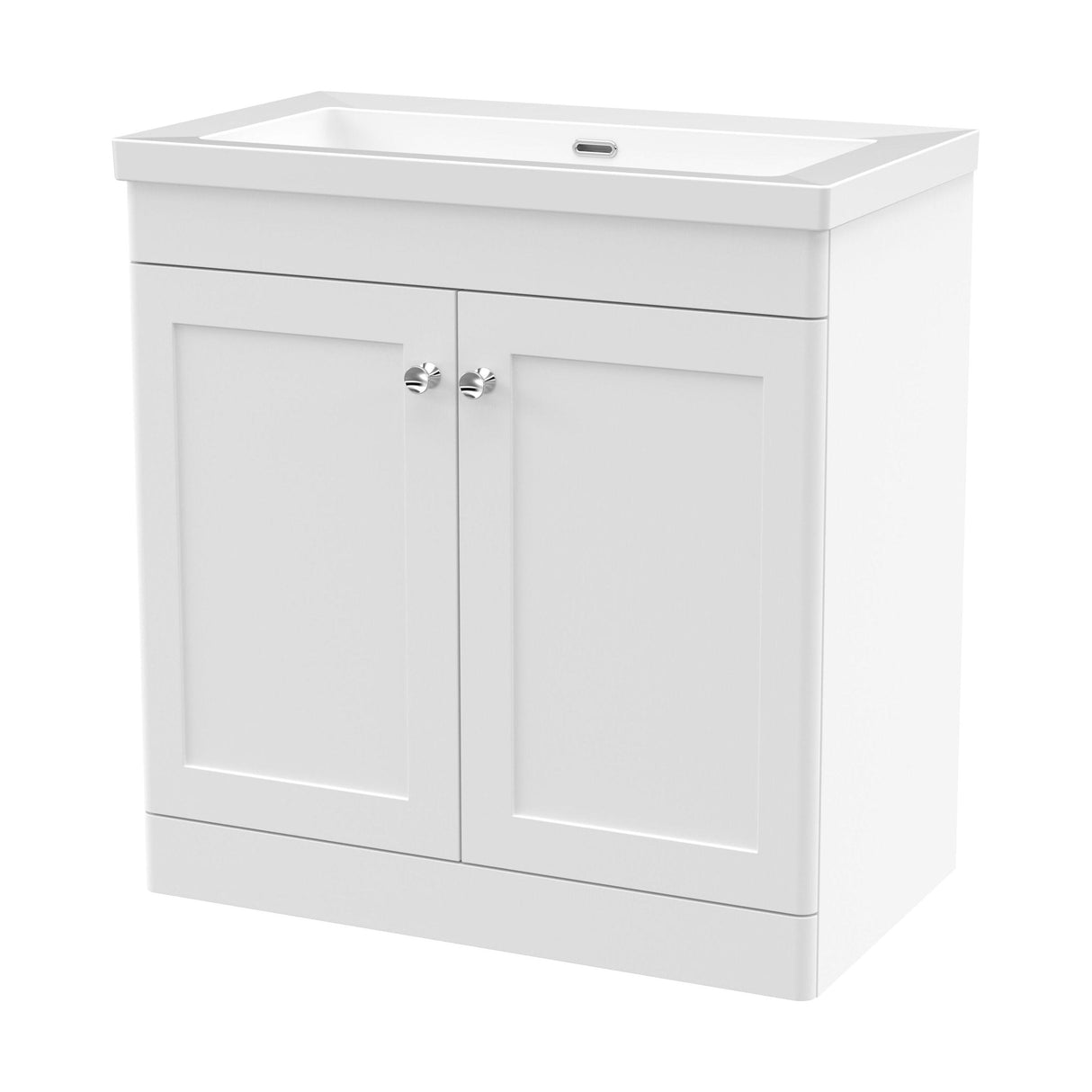 [BFCL126K] Swynnerton Traditional 2 Door Floor Standing Vanity Basin Unit with 0 Tap Hole Modern Fireclay Basin, Choice of Size and Colour - Cutout