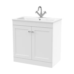 [BFCL126P] Swynnerton Traditional 2 Door Floor Standing Vanity Basin Unit with 1 Tap Hole Stone Basin, Choice of Size and Colour - Cutout