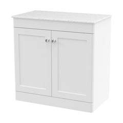 [BFCL126WMT] Swynnerton Traditional 2 Door Floor Standing Vanity Unit with White Marble Worktop, Choice of Size and Colour - Cutout