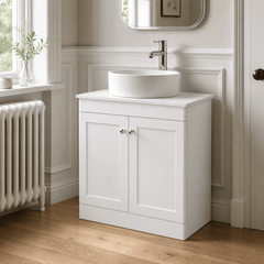 [BFCL126WMT] Swynnerton Traditional 2 Door Floor Standing Vanity Unit with White Marble Worktop, Choice of Size and Colour