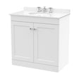 [BFCL126WR3] Swynnerton Traditional 2 Door Floor Standing Vanity Unit with Marble Basin, Satin White, 800mm - Cutout
