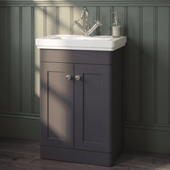 [BFCL1423A] Swynnerton Traditional Floor Standing Vanity Basin Unit with 1 Tap Hole Ceramic Basin - Choice of Size and Finish - Silo