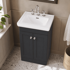 [BFCL1423B] Swynnerton Traditional 2 Door Floor Standing Vanity Basin Unit with 3 Tap Hole Traditional Fireclay Basin, Choice of Size and Colour