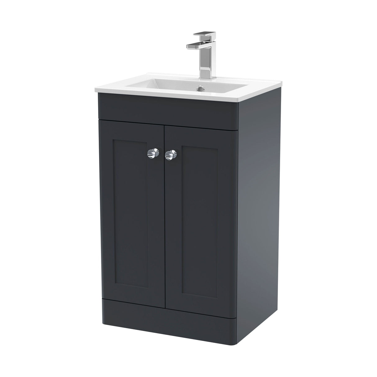 [BFCL1423C] Swynnerton Traditional 2 Door Floor Standing Vanity Basin Unit with 1 Tap Hole Minimalist Ceramic Basin, Choice of Size and Colour - Cutout