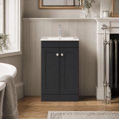 [BFCL1423C] Swynnerton Traditional 2 Door Floor Standing Vanity Basin Unit with 1 Tap Hole Minimalist Ceramic Basin, Choice of Size and Colour