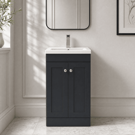 [BFCL1423D] Swynnerton Traditional 2 Door Floor Standing Vanity Unit with Mid-Edge Basin - Choice of Colour - Silo