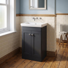 [BFCL1423H] Swynnerton Traditional 2 Door Floor Standing Vanity Unit with 0 Tap Hole Traditional Fireclay Basin, Choice of Size and Colour