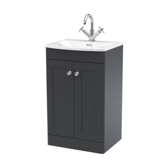 [BFCL1423J] Swynnerton Traditional 2 Door Floor Standing Vanity Unit with Curved Basin, 500mm, Choice of Colour - Cutout