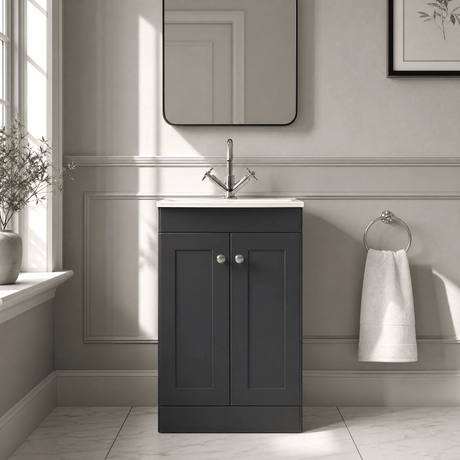 [BFCL1423J] Swynnerton Traditional 2 Door Floor Standing Vanity Unit with Curved Basin, 500mm, Choice of Colour - Silo