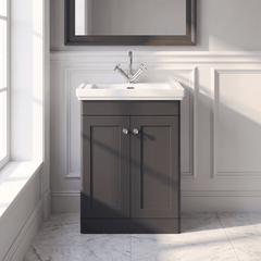 [BFCL1425A] Swynnerton Traditional Floor Standing Vanity Basin Unit with 1 Tap Hole Ceramic Basin - Choice of Size and Finish - Silo