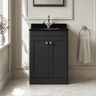 [BFCL1425BR1] Swynnerton Traditional 2 Door Floor Standing Vanity Unit with Black Marble Worktop and 1 Tap Hole Basin, Choice of Size and Colour - Silo