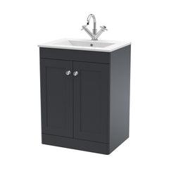 [BFCL1425C] Swynnerton Traditional 2 Door Floor Standing Vanity Basin Unit with 1 Tap Hole Minimalist Ceramic Basin, Choice of Size and Colour - Cutout