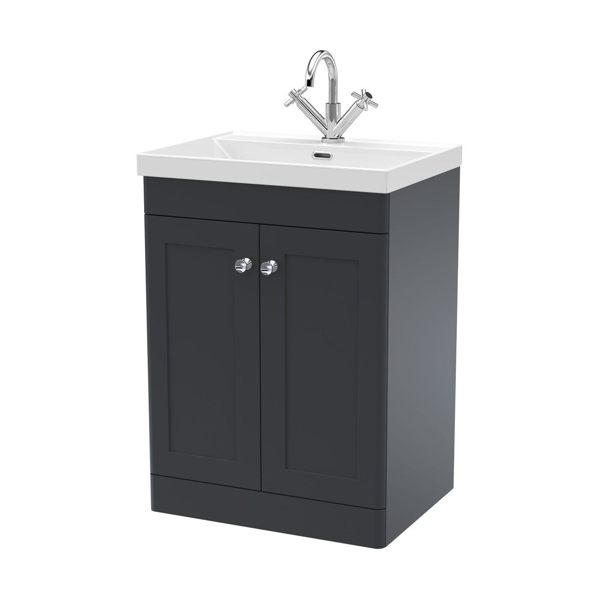 [BFCL1425E] Swynnerton Traditional 2 Door Floor Standing Vanity Unit with Thin Edge Basin, Choice of Size and Colour - Cutout