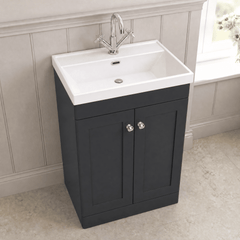 [BFCL1425E] Swynnerton Traditional 2 Door Floor Standing Vanity Unit with Thin Edge Basin, Choice of Size and Colour