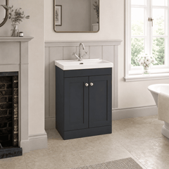 [BFCL1425E] Swynnerton Traditional 2 Door Floor Standing Vanity Unit with Thin Edge Basin, Choice of Size and Colour
