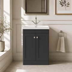 [BFCL1425E] Swynnerton Traditional 2 Door Floor Standing Vanity Unit with Thin Edge Basin, Choice of Size and Colour - Silo