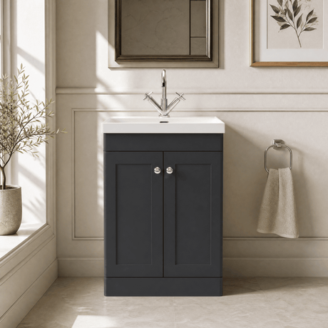 [BFCL1425E] Swynnerton Traditional 2 Door Floor Standing Vanity Unit with Thin Edge Basin, Choice of Size and Colour - Silo