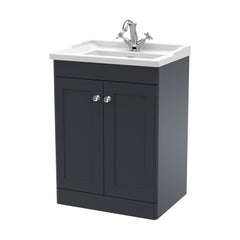[BFCL1425F] Swynnerton Traditional 2 Door Floor Standing Vanity Basin Unit with 1 Tap Hole Traditional Ceramic Basin, Choice of Size and Colour - Cutout
