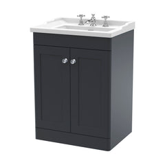 [BFCL1425G] Swynnerton Traditional 2 Door Floor Standing Vanity Basin Unit with 3 Tap Hole Traditional Ceramic Basin, Choice of Size and Colour - Cutout