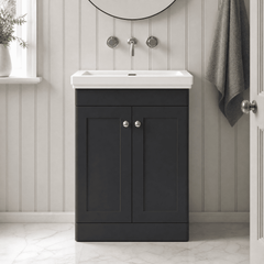 [BFCL1425H] Swynnerton Traditional 2 Door Floor Standing Vanity Unit with 0 Tap Hole Traditional Fireclay Basin, Choice of Size and Colour