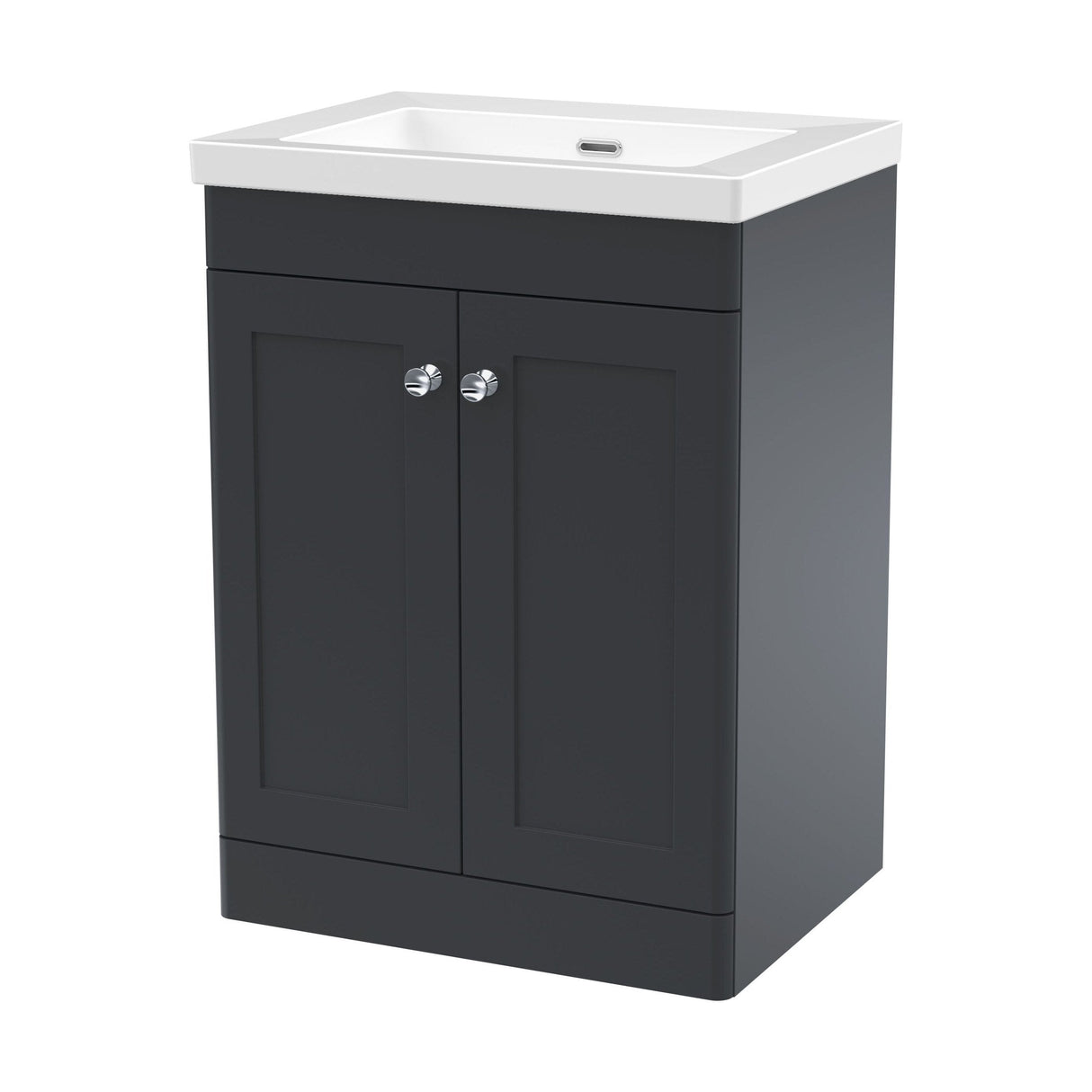 [BFCL1425K] Swynnerton Traditional 2 Door Floor Standing Vanity Basin Unit with 0 Tap Hole Modern Fireclay Basin, Choice of Size and Colour - Cutout