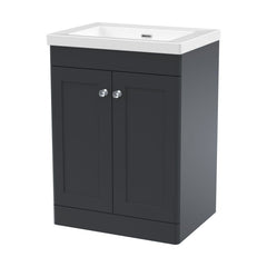 [BFCL1425K] Swynnerton Traditional 2 Door Floor Standing Vanity Basin Unit with 0 Tap Hole Modern Fireclay Basin, Choice of Size and Colour - Cutout
