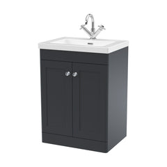 [BFCL1425L] Swynnerton Traditional 2 Door Floor Standing Vanity Basin Unit with 1 Tap Hole Modern Fireclay Basin, Choice of Size and Colour - Cutout