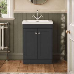 [BFCL1425L] Swynnerton Traditional 2 Door Floor Standing Vanity Basin Unit with 1 Tap Hole Modern Fireclay Basin, Choice of Size and Colour