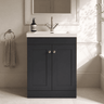 [BFCL1425L] Swynnerton Traditional 2 Door Floor Standing Vanity Basin Unit with 1 Tap Hole Modern Fireclay Basin, Choice of Size and Colour - Silo