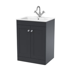[BFCL1425P] Swynnerton Traditional 2 Door Floor Standing Vanity Basin Unit with 1 Tap Hole Stone Basin, Choice of Size and Colour - Cutout