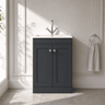 [BFCL1425P] Swynnerton Traditional 2 Door Floor Standing Vanity Basin Unit with 1 Tap Hole Stone Basin, Choice of Size and Colour - Silo