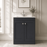 [BFCL1425WS1] Swynnerton Traditional 2 Door Floor Standing Vanity Basin Unit with 1 Tap Hole White Marble Worktop and Square Basin, Choice of Size and Colour - Silo