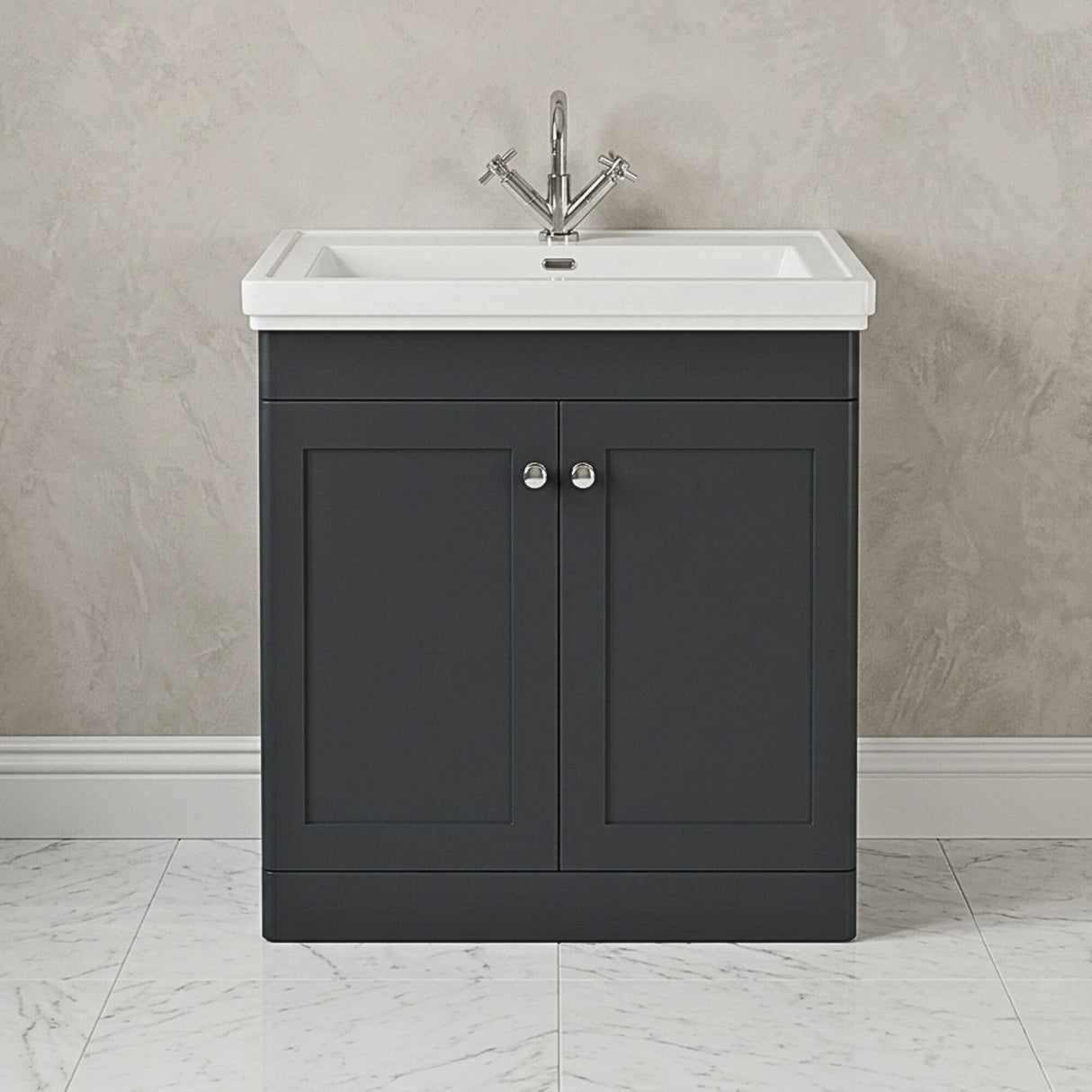 [BFCL1426A] Swynnerton Traditional Floor Standing Vanity Basin Unit with 1 Tap Hole Ceramic Basin - Choice of Size and Finish - Silo