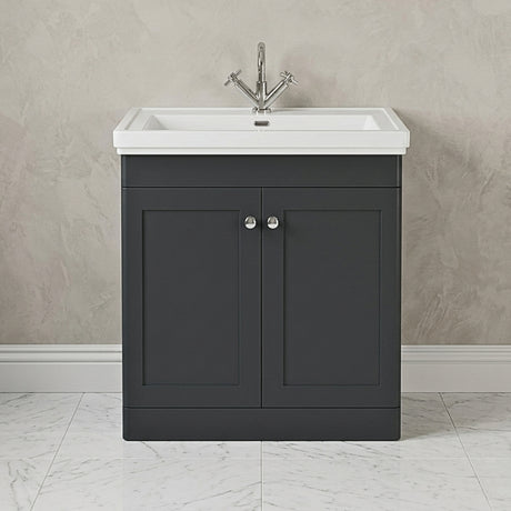 Swynnerton Traditional Floor Standing Vanity Basin Unit with 1 Tap Hole Ceramic Basin - Choice of Size and Finish