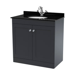 [BFCL1426BR1] Swynnerton Traditional 2 Door Floor Standing Vanity Unit with Black Marble Worktop and 1 Tap Hole Basin, Choice of Size and Colour - Cutout
