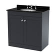 [BFCL1426BR3] Swynnerton Traditional 2 Door Floor Standing Vanity Unit with Marble Basin, Dark Grey, 800mm - Cutout