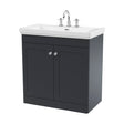 [BFCL1426B] Swynnerton Traditional 2 Door Floor Standing Vanity Unit with Basin, Dark Grey, 800mm - Cutout