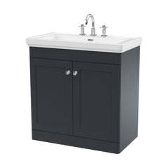[BFCL1426B] Swynnerton Traditional 2 Door Floor Standing Vanity Basin Unit with 3 Tap Hole Traditional Fireclay Basin, Choice of Size and Colour - Cutout