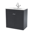 [BFCL1426C] Swynnerton Traditional 2 Door Floor Standing Vanity Unit with Basin, Dark Grey, 800mm - Cutout