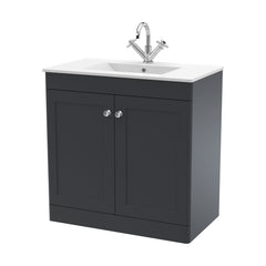[BFCL1426C] Swynnerton Traditional 2 Door Floor Standing Vanity Basin Unit with 1 Tap Hole Minimalist Ceramic Basin, Choice of Size and Colour - Cutout