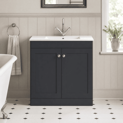 [BFCL1426C] Swynnerton Traditional 2 Door Floor Standing Vanity Basin Unit with 1 Tap Hole Minimalist Ceramic Basin, Choice of Size and Colour