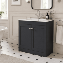 [BFCL1426C] Swynnerton Traditional 2 Door Floor Standing Vanity Basin Unit with 1 Tap Hole Minimalist Ceramic Basin, Choice of Size and Colour