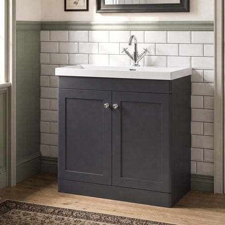 [BFCL1426E] Swynnerton Traditional 2 Door Floor Standing Vanity Unit with Thin Edge Basin, Choice of Size and Colour - Silo