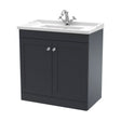 [BFCL1426F] Swynnerton Traditional 2 Door Floor Standing Vanity Unit with Basin, Dark Grey, 800mm - Cutout