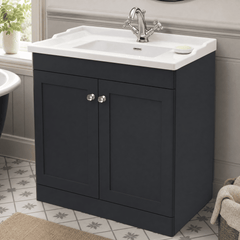 [BFCL1426F] Swynnerton Traditional 2 Door Floor Standing Vanity Basin Unit with 1 Tap Hole Traditional Ceramic Basin, Choice of Size and Colour