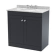 [BFCL1426GR3] Swynnerton Traditional 2 Door Floor Standing Vanity Unit with Marble Basin, Dark Grey, 800mm - Cutout